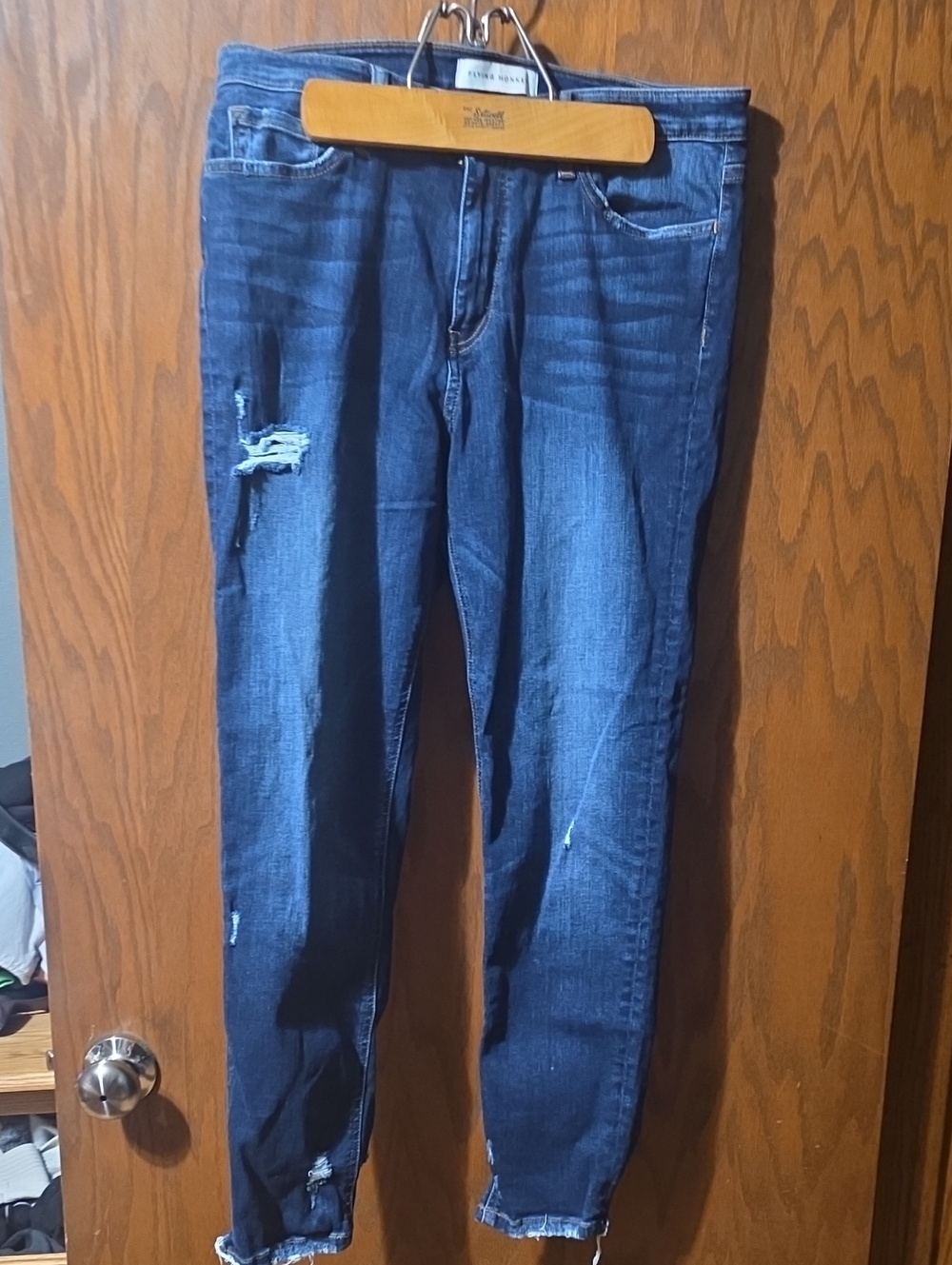 Flying Monkey Dark Blue Distressed Skinny Jeans